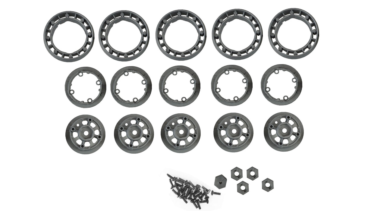 Bead Lock Rim Set Grey for AMXRock AM18 1/18