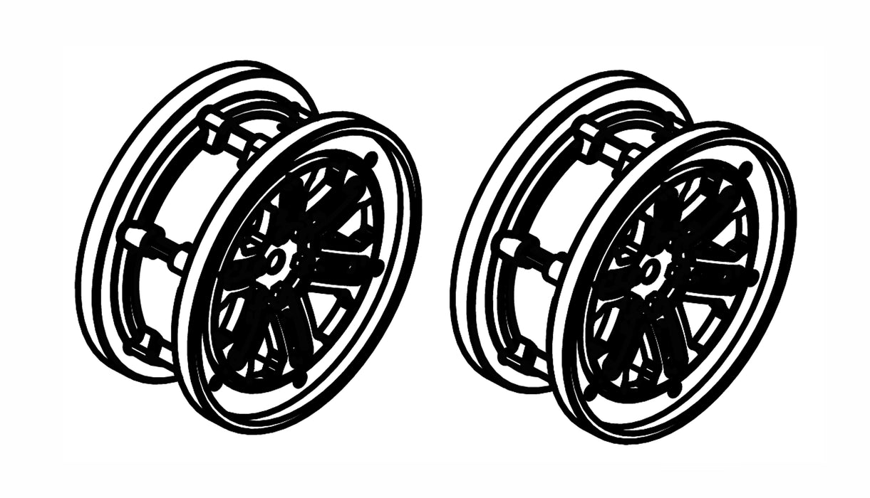 Wheel Rims for AMX Rock RCX10P 1/10 Etc... (Grijs, Chroom)