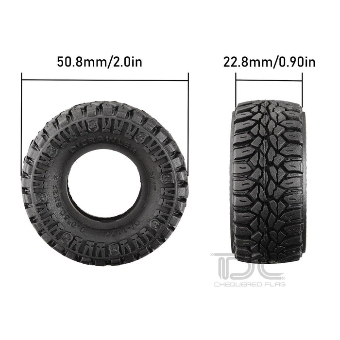 1.0" 50.8x22.8mm Crawler Tires w/ Foam (Rubber) - upgraderc