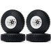 1.55" 90x26mm Beadlock Wheel Set for 1/10 Crawler (Rubber+Metaal) Band en/of Velg New Enron White 4Pcs 