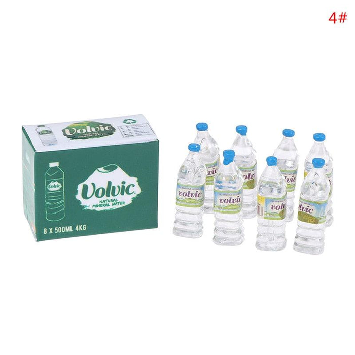 1/12 1Box/8PCS Miniature Water Bottle (Papier, Plastic) - upgraderc