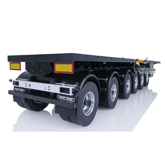 1138mm 6 Axle 1/14 Flat Trailer Kit (Hout, Metaal, ABS, Rubber) - upgraderc