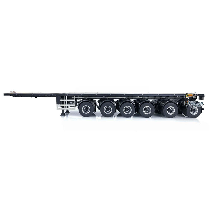 1138mm 6 Axle 1/14 Flat Trailer Kit (Hout, Metaal, ABS, Rubber) - upgraderc