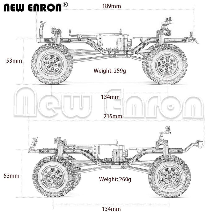 1/24 Axial SCX24 Complete Chassis Set (Aluminium) - upgraderc