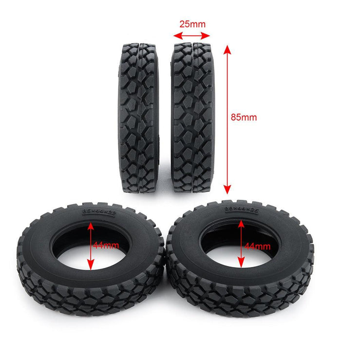 1/2/4PCS 85x25mm 1/14 Truck Tires (Rubber) - upgraderc