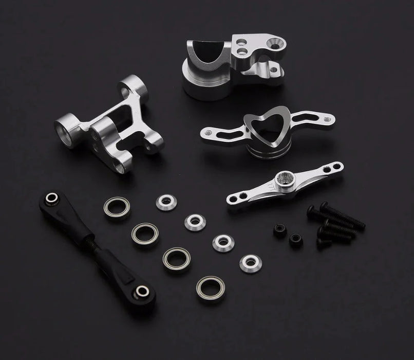 15T, 17T Double Arm Steering Group Kit for Losi, Rovan 1/5 (Aluminium) Onderdeel upgraderc Silver 