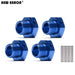 1/8 4PCS 17mm Wheel Rim Hex Nuts/Cover Set (Aluminium) Schroef New Enron 4Pcs Mount Navy 
