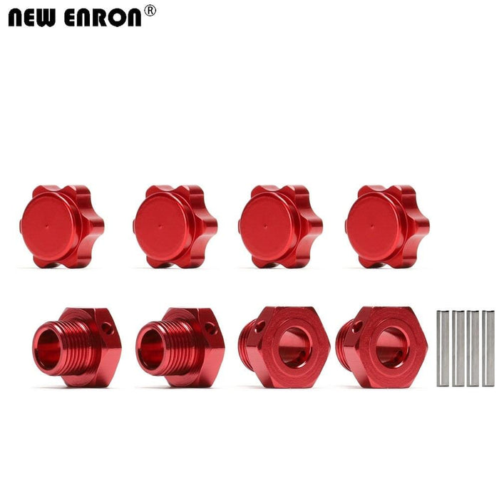 1/8 4PCS 17mm Wheel Rim Hex Nuts/Cover Set (Aluminium) Schroef New Enron 4P Mount-Cover Red 