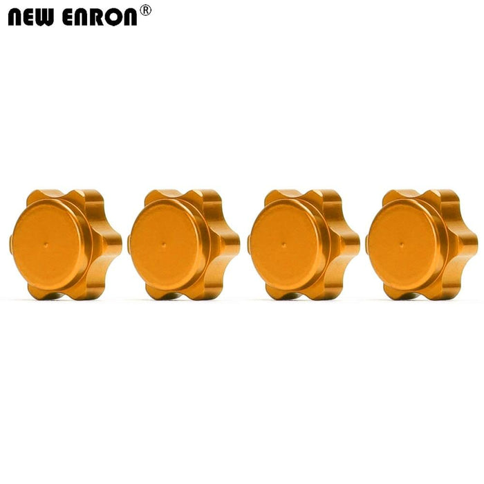 1/8 4PCS 17mm Wheel Rim Hex Nuts/Cover Set (Aluminium) Schroef New Enron 4Pcs Cover Gold 
