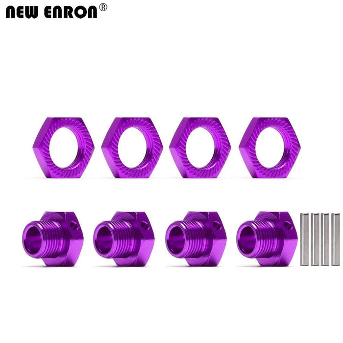 1/8 4PCS 17mm Wheel Rim Hex Nuts/Cover Set (Aluminium) Schroef New Enron 4P Mount-Nuts Purple 