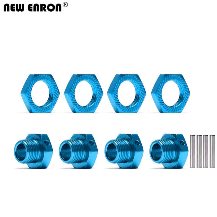 1/8 4PCS 17mm Wheel Rim Hex Nuts/Cover Set (Aluminium) Schroef New Enron 4P Mount-Nuts Blue 