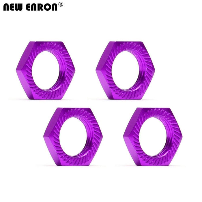 1/8 4PCS 17mm Wheel Rim Hex Nuts/Cover Set (Aluminium) Schroef New Enron 4Pcs Nuts Purple 