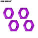 1/8 4PCS 17mm Wheel Rim Hex Nuts/Cover Set (Aluminium) Schroef New Enron 4Pcs Nuts Purple 