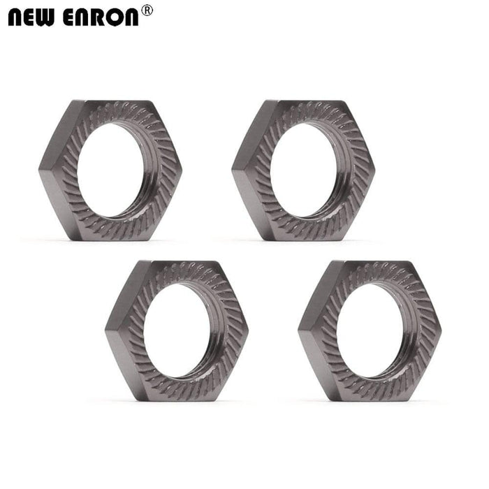 1/8 4PCS 17mm Wheel Rim Hex Nuts/Cover Set (Aluminium) Schroef New Enron 4Pcs Nuts Gray 