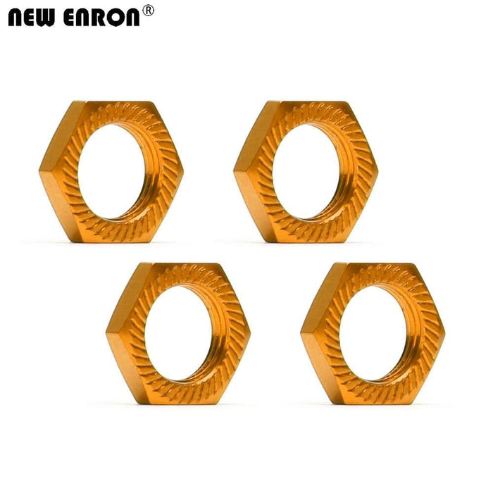 1/8 4PCS 17mm Wheel Rim Hex Nuts/Cover Set (Aluminium) Schroef New Enron 4Pcs Nuts Gold 