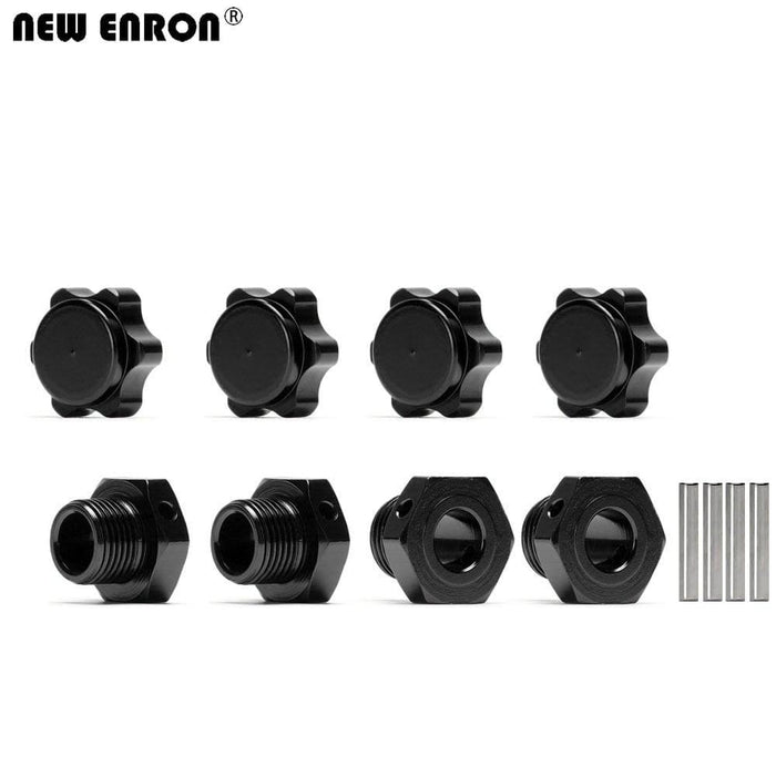 1/8 4PCS 17mm Wheel Rim Hex Nuts/Cover Set (Aluminium) Schroef New Enron 4P Mount-Cover Black 