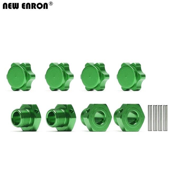 1/8 4PCS 17mm Wheel Rim Hex Nuts/Cover Set (Aluminium) Schroef New Enron 4P Mount-Cover Green 