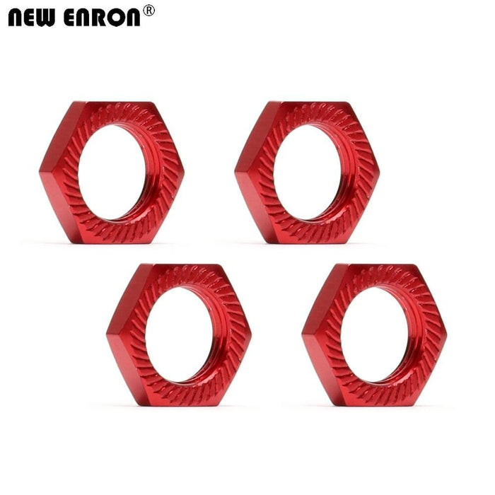 1/8 4PCS 17mm Wheel Rim Hex Nuts/Cover Set (Aluminium) Schroef New Enron 4Pcs Nuts Red 