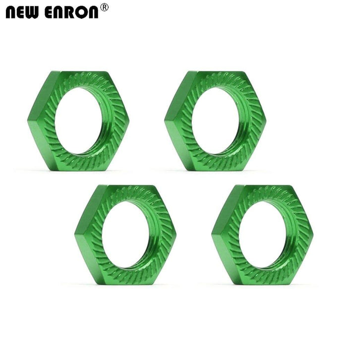 1/8 4PCS 17mm Wheel Rim Hex Nuts/Cover Set (Aluminium) Schroef New Enron 4Pcs Nuts Green 