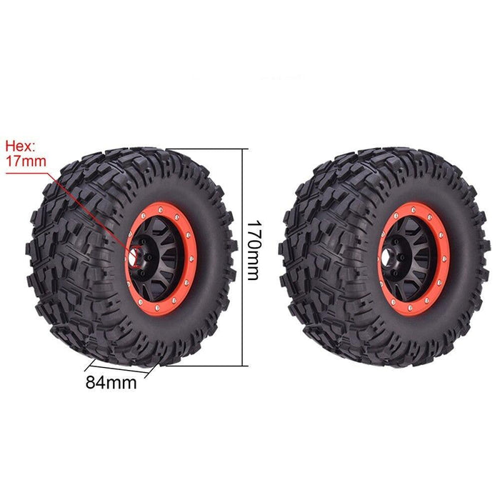 1/8 Truggy beadlock wheels (Plastic) Band en/of Velg upgraderc Red 