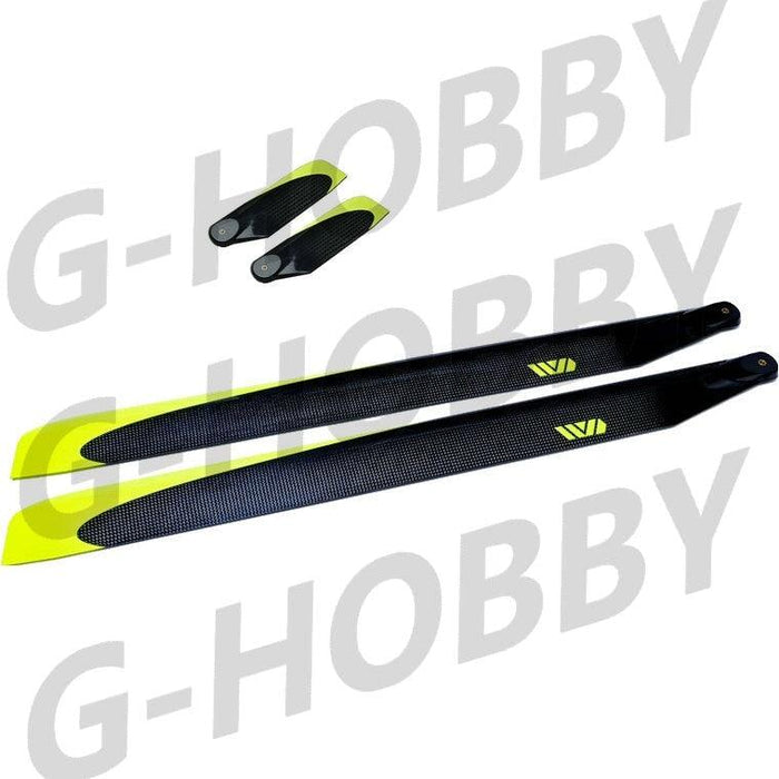 1Pair 690mm Main 106mm Tail Blade Propeller (Koolstofvezel) Onderdeel G-HOBBY 690-106mmA 