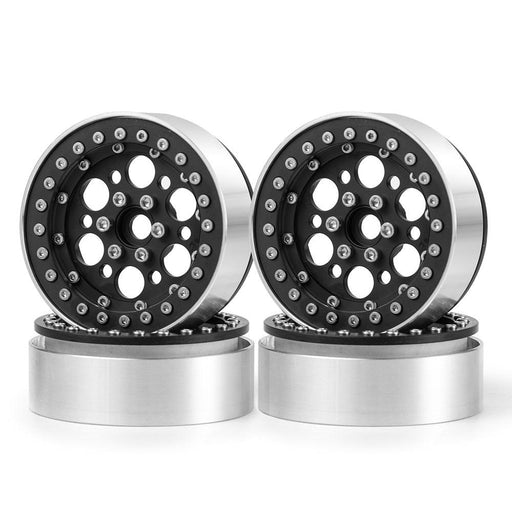 1PC/4PCS 2.2 Beadlock Wheel Rim for 1/10 Crawler (Aluminium) Band en/of Velg Yeahrun Black 4PCS 