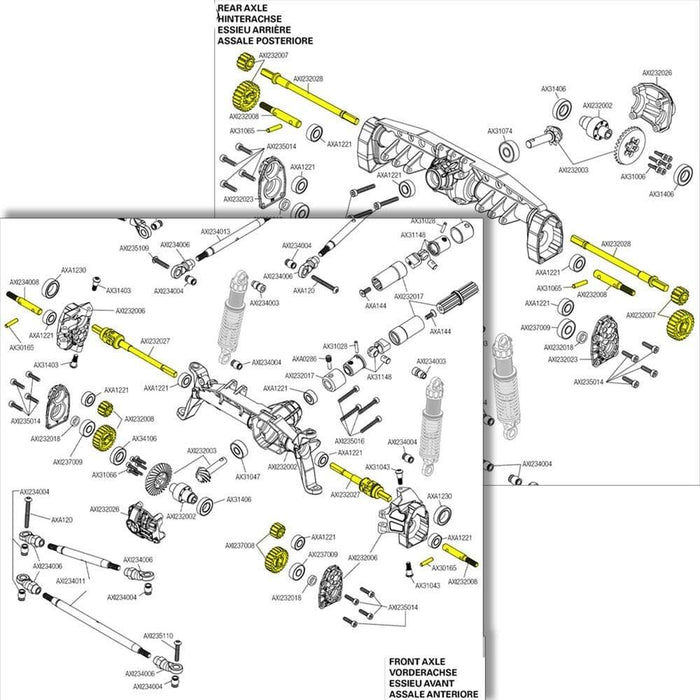1Set Steel Front/Rear CVD, Drive Shafts & Gear for Axial SCX10 III 1/10 (Staal) Onderdeel New Enron 