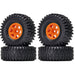 2.2" 128x52mm Beadlock Wheel Set for 1/10 Crawler (Plastic+Rubber) Band en/of Velg New Enron Orange 