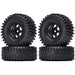 2.2" 128x52mm Beadlock Wheel Set for 1/10 Crawler (Plastic+Rubber) Band en/of Velg New Enron Black 