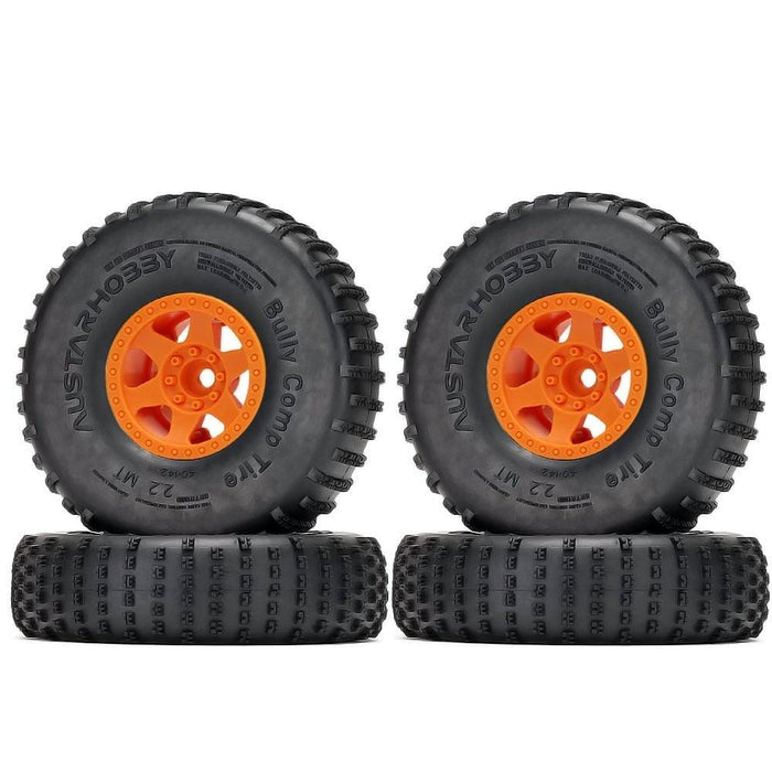 2.2" 142x42mm Beadlock Wheel Set for 1/10 Crawler (Plastic+Rubber) Band en/of Velg New Enron Orange 