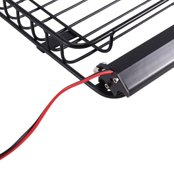 232x145mm Roof Rack w/ LED Light Bar for Traxxas, Axial 1/10 (Metaal) - upgraderc