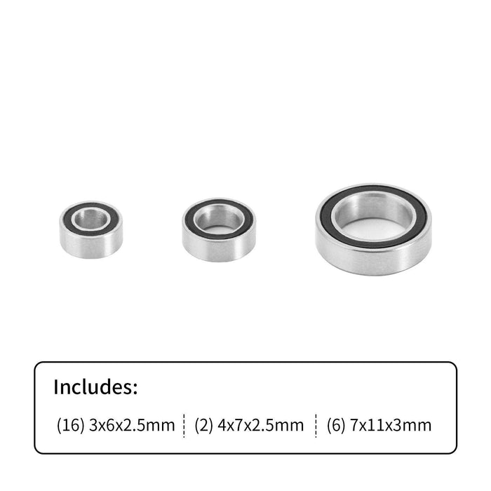 24PCS Sealed Steel Bearing Kit for FMS FCX24 1/24 (Metaal) - upgraderc