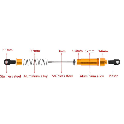 2PCS 1/10 75mm-115mm Big Bore Shocks Oil Filled - upgraderc