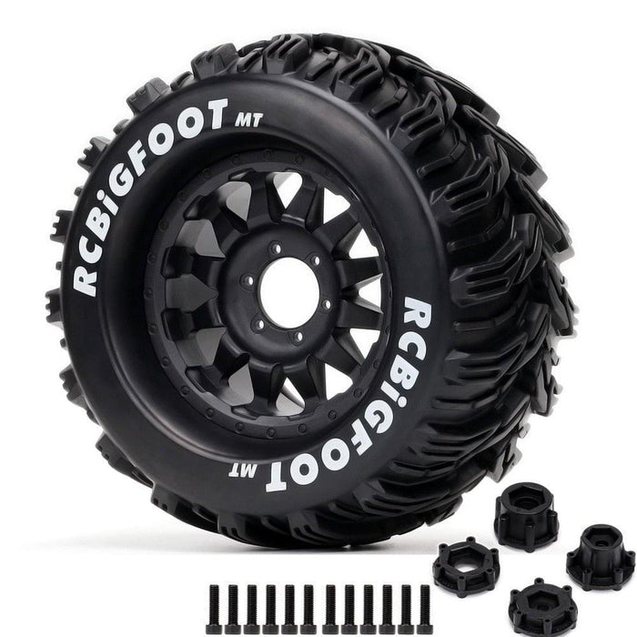 2PCS 170x95mm 1/8 Monster Truck Wheel Set (Plastic+Rubber) Band en/of Velg New Enron 