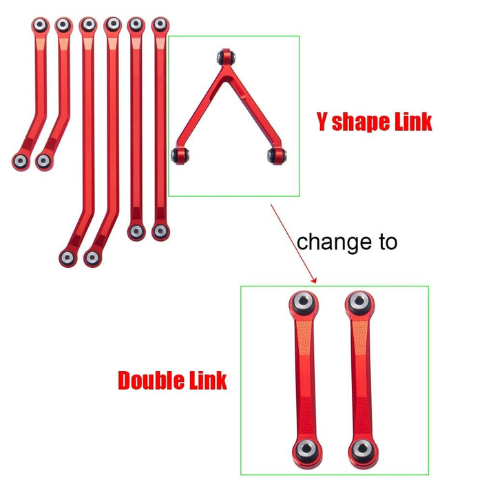 2Pcs 35/45mm Link Rod, Y Link Replacement for Axial SCX24 1/24 (Metaal) Onderdeel Yeahrun 