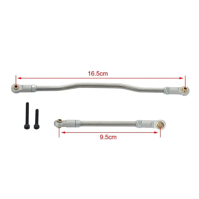 2PCS Adjustable Steering Link, Servo Link Rod for Axial Capra 1.9 1/10 (Metaal) - upgraderc