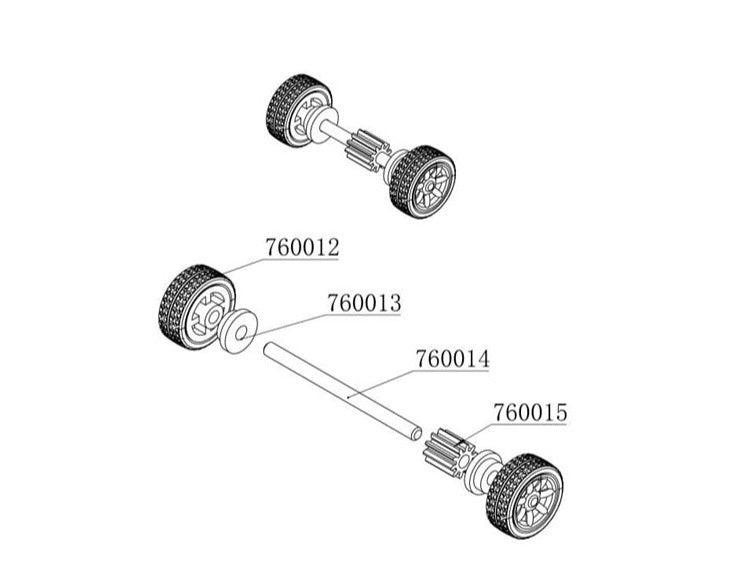 2PCS Long Type Axis for Turbo Racing C10 1/76 760014 - upgraderc