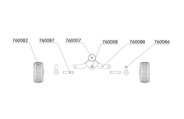 2PCS Rocker Arm for Turbo Racing C81 1/76 760088 - upgraderc