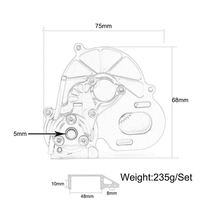 48P/87T Cutoff Gearbox for Axial AX10 SCX10 Wraith 1/10 (Metaal) - upgraderc