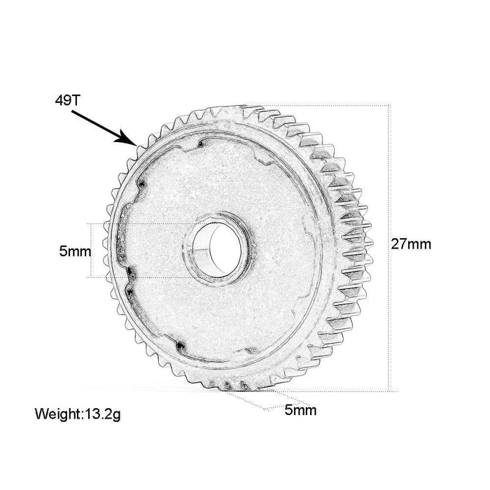 49T Drive Gear for HPI 1/10 (RVS) 105811 Onderdeel New Enron 