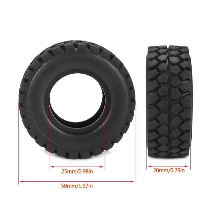 4PCS 1.0" 50x20mm 1/18, 1/24 Wheel Tires (Rubber) - upgraderc