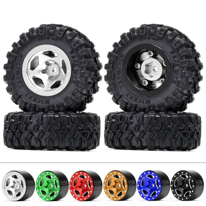 4PCS 1.0" 52x19mm 1/24 Crawler Wheel Set (Aluminium+Rubber) - upgraderc