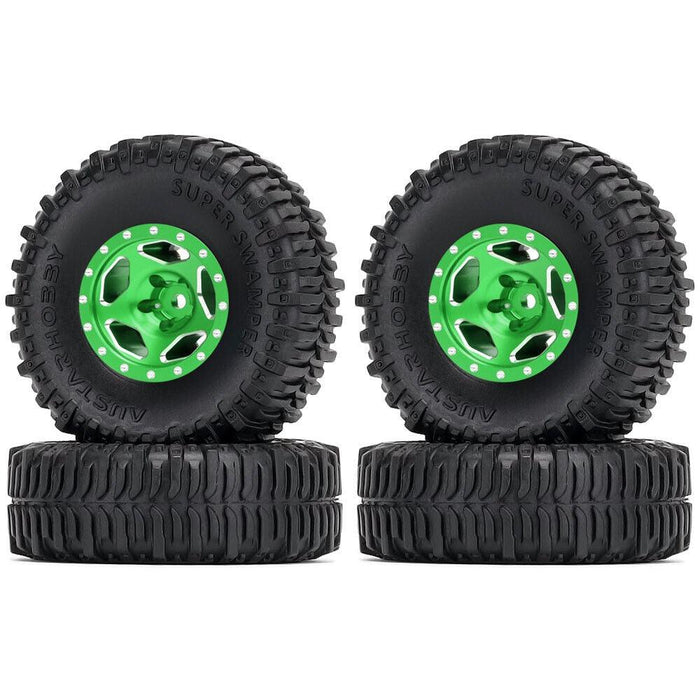 4PCS 1.0" 60x20mm 1/24 Crawler Wheel Set (Aluminium+Rubber) - upgraderc