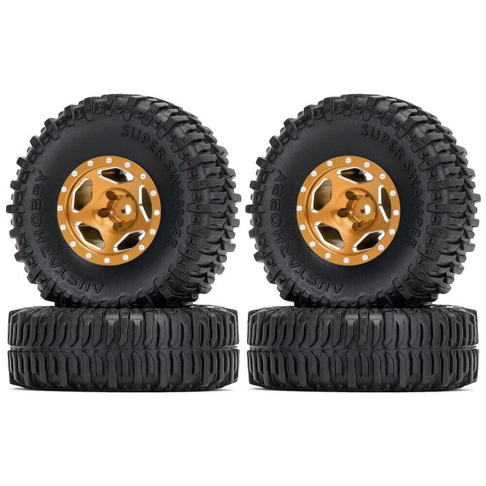 4PCS 1.0" 60x20mm 1/24 Crawler Wheel Set (Aluminium+Rubber) - upgraderc