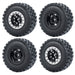 4PCS 1.0" Beadlock Wheel Rim Tires for 1/24 Crawler (Aluminium+Rubber) Band en/of Velg Yeahrun Black 54mm Set-B 