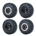 4PCS 1.0" Beadlock Wheel Rim Tires for 1/24 Crawler (Aluminium+Rubber) Band en/of Velg Yeahrun Black 50mm Set-C 