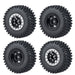 4PCS 1.0" Beadlock Wheel Rim Tires for 1/24 Crawler (Aluminium+Rubber) Band en/of Velg Yeahrun Black 54mm Set-A 