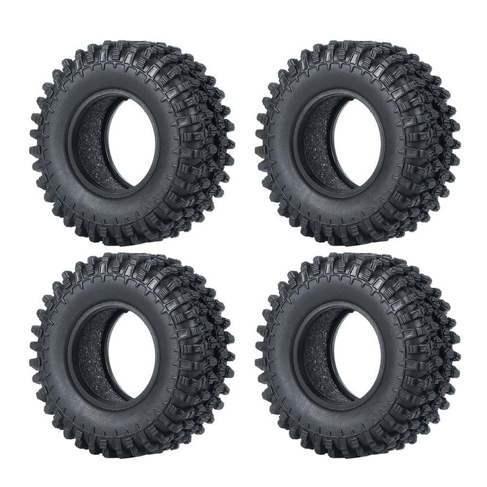 4PCS 1.0" Beadlock Wheel Rim Tires for 1/24 Crawler (Aluminium+Rubber) Band en/of Velg Yeahrun 4Pcs 50mm Tires-A 