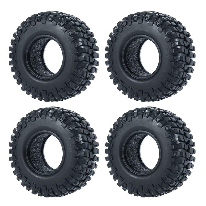 4PCS 1.0" Beadlock Wheel Rim Tires for 1/24 Crawler (Aluminium+Rubber) Band en/of Velg Yeahrun 4Pcs 54mm Tires-C 