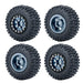 4PCS 1.0" Beadlock Wheel Rim Tires for 1/24 Crawler (Aluminium+Rubber) Band en/of Velg Yeahrun Titanium 50mm Set-C 